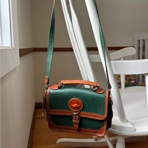 Dooney & Bourke green and brown cross body purse